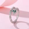 Anillo de Serpiente Europeo y Americano Transfronterizo Micro-Pavimentado con Circonita para Mujer Ins Creativo Elegante Anillo Abierto con Forma de Serpiente Venta al por Mayor