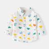 Camisa infantil atacado 2023 nova camisa de manga comprida para meninos bebê dinossauro estampa completa desenho animado moda camisa geração