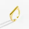 Anel Aberto Exquisito de Zircônia Europeu e Americano Luxo Acessível Design de Nicho Banhado a Ouro 18K Moda Versátil Anel para Dedo Indicador Transfronteiriço