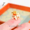 Tienda de oro con accesorios de bricolaje dorados, gran colgante naranja gordo, colgante de collar y pulsera de gatito tridimensional azul de alta temperatura