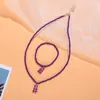 Conjunto de colar e pulseira estilo boho europeu e americano com contas de arroz e pingente de urso fofo atacado