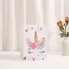 Saco de Papel Kraft Unicórnio com Folha Dourada Impressa Sacola de Presente Sacola Tote Papel Kraft Amarelo Sacola de Presente de Feriado Venda Quente Transfronteiriça