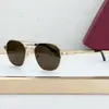 Ct0571 Montura de Gafas de Metal de Titanio de Lujo Transfronteriza Redonda Moda Gafas de Sol para Hombre Cartier Ct Vacaciones Gafas de Sol Frescas para Mujer