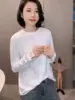 Nueva camiseta de manga larga estilo chino para mujer, nuevo diseño primavera y otoño 2026, botones de nudo chino tradicional, top versátil de corte holgado para usar como base