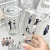[Transparente e de alta definição] Adesivos de transferência em formato de ovo, usados para decorar agendas e garrafas de água, um item para fãs da boy band "Shidai Shao Nian Tuan," e à prova d'água