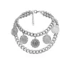 Nuevo Producto Transfronterizo Europeo y Americano, Collar de Cadena Gruesa con Retrato de Reina en Relieve de Doble Capa Personalizado para Mujer, Accesorio Simple y Versátil