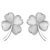Pendientes de trébol de cuatro hojas de la suerte de plata de ley 925 para mujer, estilo nuevo, estilo sencillo, combina con todo, elegantes, para verano de 2022.