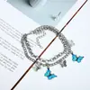 Amazon Nova Moda Pulseira Tendência Borboleta Azul Unissex Design de Nicho Hahe Pulseira ins