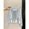 Camisa de cuello Peter Pan para mujer, nuevo top de manga larga con volantes adelgazante para principios de otoño 2026
