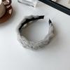 Diadema de Organza con Lunares y Nudo, Ala Ancha, Trenzas de Alta Gama Tejidas a Mano, Elegante Diadema de Punta Alta, Versátil para Mujeres