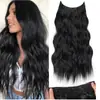 Peluca Kony Estilo Europeo y Americano Peluca para Mujer Postizo Natural Pieza Única Cabello Largo Rizado Fibra de Alta Temperatura Extensiones de Cabello con Hilo de Pescar