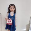 Ins Bolso Rojo Chino Nuevo para Niños Bolso de Hombro Bandolera de Princesa para Niña Bolso de Mano para Bebé Cadena Bolso Cuadrado Pequeño