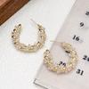 Aretes de Círculo Exagerado para Mujer, Aretes de Aro Torcido de Alta Gama, Exquisitos Elegantes, Versátiles Populares Aretes de Aro C Envuelto