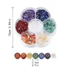 Grava de Cristal Piedra Cruda Colorida Chakra Flor de Ciruelo Caja de Regalo Set Disco Tallado Carácter Reiki Adornos Piedra de Energía