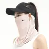 Mascarilla de Protección Solar de Verano para Mujer, Protección Solar para Ciclismo al Aire Libre, Protección UV, Toalla Facial de Seda Helada Fina Transpirable para Protección Solar, Transfronterizo