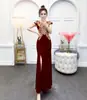 Vestido de Novia Rojo Estilo Chino 2026 Nuevo Modelo de Primavera Cola de Pez Adelgazante Boda Qipao Vestido de Noche Largo Estilo Verano para Mujer