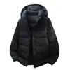 Chaqueta de Algodón con Capucha 2026 para Adolescentes, Chaqueta de Algodón de Color Sólido para Hombre, Chaqueta de Algodón con Capucha de Doble Cremallera de Invierno