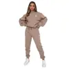 Alo Ropa de Otoño e Invierno Europea y Americana Cálida Estampada de Cuello Redondo Conjunto de Pantalones Sudadera de Moda Casual para Mujer Traje de Mujer