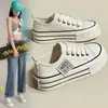 Zapatos de Lona Blancos con Plataforma y Suela Gruesa para Mujer, de Encaje, Transpirables, Suela Suave, para Primavera/Otoño 2026