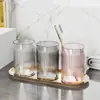 Copo de Enxaguante Bucal de Luxo Leve para Casa, Conjunto de Copos para Escova de Dentes, Copo para Escova de Dentes, Copo de Lavar para Casal, Copo para Escova de Dentes, Copo de Lavar com Aparência Sofisticada
