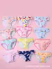 Nuevos calzones triangulares de algodón para niñas, estampado floral, algodón puro, ropa interior antibacteriana para bebé, nuevo conjunto de verano
