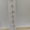 Novo estilo chinês trevo de quatro folhas 1,5 CM banhado a ouro 18k frente e verso ágata madrepérola real trevo de quatro folhas pulseira colar atacado