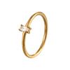 Anillo de acero de titanio simple europeo y americano anillo femenino anillo de 14k femenino no se desvanece personalidad circón ins venta al por mayor transfronteriza