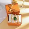 Reloj de Anillo Retro con Botones para Mujer Moda Nuevo Reloj Pulsera Traje de Caja de Regalo