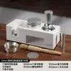 Dispensador de polvo, pisón de café, juego de tres piezas, soporte para pisón de máquina de café, martillo pisón, herramienta de almacenamiento
