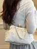 Nuevo bolso de concha estilo chino 2026 nuevo bolso de mano de verano, bolso de hombro tradicional con cuentas, elegante bolso cruzado con cadena para mujer