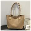 Bolso de hombro texturizado de color sólido informal de otoño e invierno 2024 de gran capacidad con sangría tejida para mujer