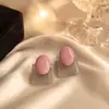 Pendientes Cuadrados de Resina Rosa Rosa Diseño de Nicho Retro Francés Color Contrastante Pendientes de Alto Nivel Estilo Hada Elegante Estilo Hong Kong para Mujeres