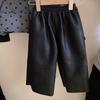Estilo coreano Otoño e Invierno Nueva Llegada traje Pantalones de Cuero Forrados de Polar Cuello Desmontable Lunares Chaqueta Rellena de Algodón Chaleco Forrado de Polar Camiseta Básica Ropa para Niños