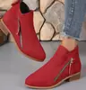 Botas con Plataforma Independiente, Tacón Grueso, Cremallera, Botines para Mujer, Ante de Comercio Exterior, Estilo New Wish, Cremallera Lateral, Zapatos de Mujer Talla Grande, Botas Martin, Bajos