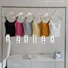 Camisola Sólida con Estampado de Letras, Tirantes Ajustables, Espalda Hermosa en Forma de U, Almohadillas de Látex, Top Base Moderno para Ropa Exterior