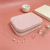 Caja de Almacenamiento de Joyería de Terciopelo Portátil para Viajes, Exquisita Caja de Joyería, Collar, Pendientes, Joyería de Mano para Viajes de Negocios, Caja de Joyería de Terciopelo