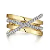 Anillo Cao Shi X Cruzado de Lujo Minimalista para Mujer, Anillo Bicolor Estilo Europeo y Americano, Joyería Transfronteriza Temu