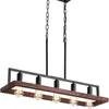 Lámpara de araña de una pieza transfronteriza estilo retro country americano industrial rectangular de hierro Sala de estar restaurante tienda de ropa