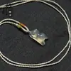 Directamente del fabricante: Collar con Colgante de Ágata Blanca Calcedonia Tipo Hielo, Hebilla de Paz Buda Guanyin Maitreya, Amuleto con Forma de Hoja al por Mayor