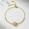 Collar para Mujer Transfronterizo Japonés y Coreano Juego de Girasol Cadena de Clavícula Giratoria Anillo Ins Estilo de Lujo