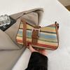 Bolso de Hombro Tejido Arcoíris Minimalista Estilo Coreano 2025 Verano Nueva Moda Personalidad Bajo el Brazo Ins Moderno Bolso de Mano