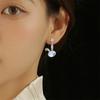 Aretes de Conejito de Piedra Lunar Lindo Corazón de Niña Japonesa Zirconia Colorida Amor Conejo Año Aretes Novia Enviar Novia