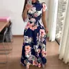 WISH Amazon Colección Otoño 2026: Vestido Largo Estampado Floral de Manga Corta Estilo Europeo y Americano para Mujer