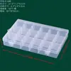 Caja de Almacenamiento con Inserto Extraíble Caja de Plástico PP Transparente Accesorios DIY para Uñas Caja de Cosméticos Caja de Almacenamiento de Escritorio