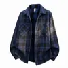 Camisa de cuadros para hombre 2026 otoño nuevo estilo estilo Hong Kong holgada talla grande cepillada a cuadros manga larga moderna