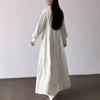 Vestido largo holgado estilo grulla seca para otoño e invierno, estilo retro, estilo jacquard, informal, adelgazante y de ambiente relajado para mujer.