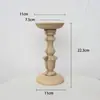 Portavelas de Madera Original Vintage Adorno Decorativo Blanco en Blanco Estilo Homestay Atrezo Fotográfico