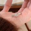 Dibujo Minimalista Anillo de Diseño de Nicho con Monturas de Diamante Cuadrado Estrella de Princesa de Gama Alta Anillo Vintage Antiguo para Mujer