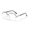 Lentes Xunge Metal Doble Barra Sapo Medio Marco Lentes Lisos Hechos Silla de Montar Nariz Transfronterizos Lentes Planos Lentes de Mujer para Hombre