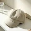 Chapéu Octogonal Novo Outono e Inverno Cor Sólida Versátil Chapéu de Pintor Faz o Rosto Parecer Menor Simples Sensação de Alto Padrão Quente para Usar Chapéu de Bico de Pato
